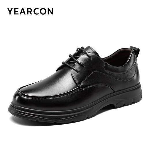 Yierkan Men's Shoes Men's Spring New Genuine Leather Business Casual Shoes Men's British Style Low-top Men's Leather Shoes Black 42