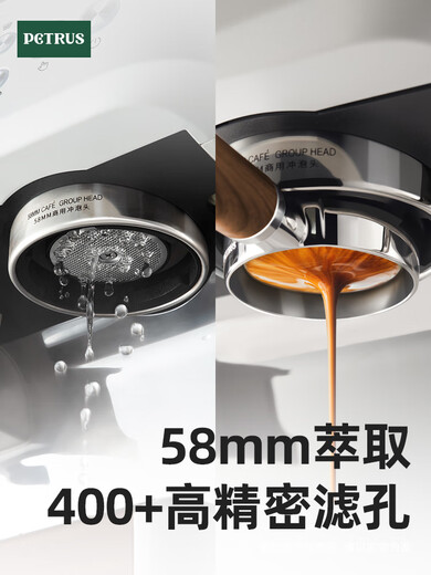 柏翠（petrus）PE3899双锅炉意式全半自动咖啡机家用研磨一体 星光海盐白 （咨询客服有惊喜）
