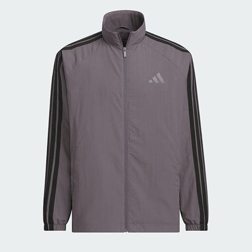 阿迪达斯 （adidas）外套男装2025夏季新款运动服梭织透气宽松舒适休闲立领夹克 KC3893深灰色 M