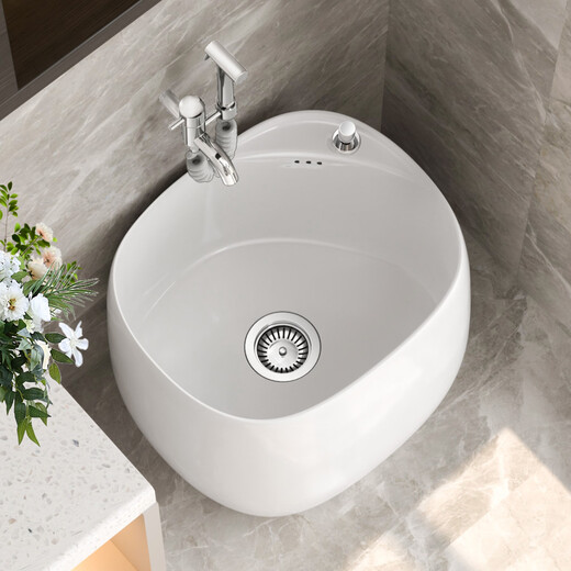 TOTO Mute mop pool household balcony bathroom mop basin ceramic mop pool outdoor mop basin bathroom mop pool M1049[49*38*40cm] single basin