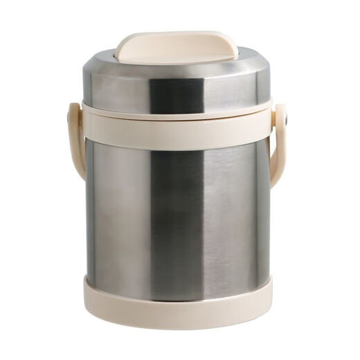 Ye Yu Insulated Pot Large Capacity Portable Insulated Rice Bucket Vacuum Insulated Lunch Box Lunch Box with Lid for Office Workers and Students Multi-purpose 2200ML Three-Layer Pot