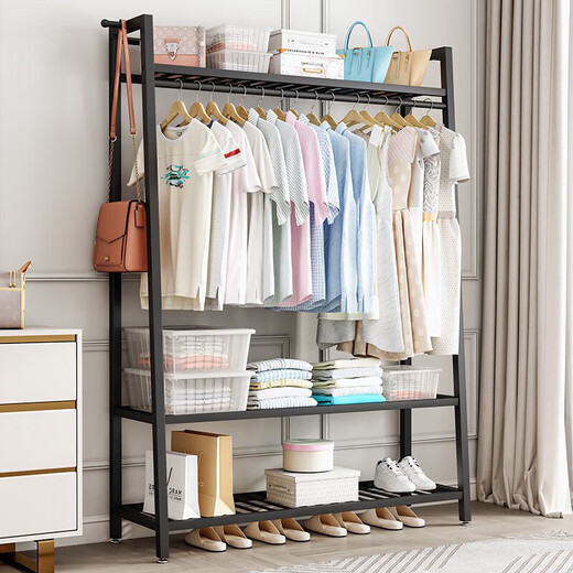 Kleiderregal bodenhaftes Schlafzimmer Kleidung Kleiderbügel Balkon Haushalt Kleidung Kleidung Aufbewahrungsbügel Aufbewahrung 9853 Gold [Länge 120 Breite 38 Höhe 170]