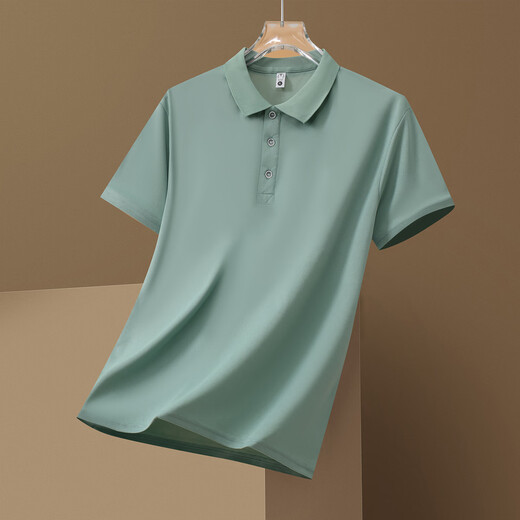 
Jewish POLO neck short-sleeved T-shirt men's summer sports running trend casual thin T-shirt breathable quick-drying top HEPG-JS-677 Sky Blue (single-piece) 4XL