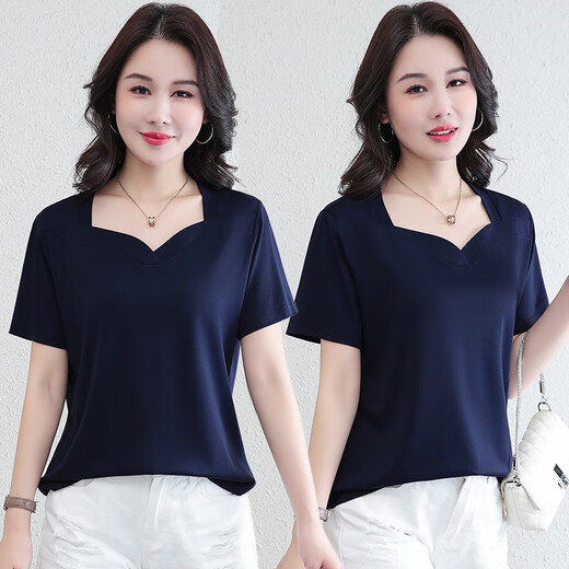 Uniqkuku shopping mall same casual T-shirt for women 2025 summer women short-sleeved T-shirt breathable slim casual T-shirt for women YS6169 military green M
