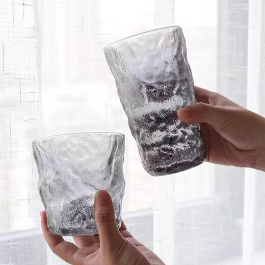 Internet celebrity hot style Japanese creative ice pattern whiskey cup beer cup coffee cup tea cup cold drink cup tall glacier cup 1 piece