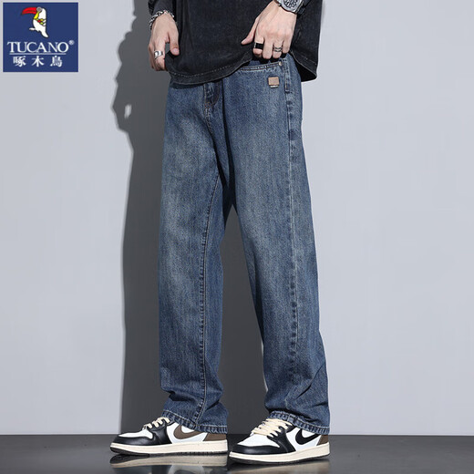 
Woodpecker (TUCANO) summer thin loose straight jeans men's American retro laisel tensile casual long pants men 9921 blue gray + light blue (special two sets) 31 Recommended 120-135 Jin [Jin equals 0.5 kg]