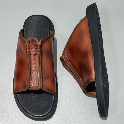 DIFANPU International Luxury Brand Herrenschuhe 2025 Neueste One-Slipper High-End-Freizeitschuhe modische atmungsaktive Sandalen Schwarz [Brand Gift Box] 40