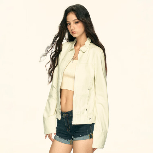 AAISUP American Retro Lapel Vintage Longleaded Jacket for Women 2025 Осень Новая универсальная тонкая короткая стройная куртка от белого m