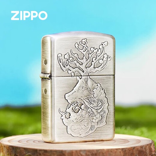 ZIPPO lighter Deer God brushed ancient silver genuine laser kerosene windproof firer gives boyfriend gift Deer God [stand-alone oil-free] TC9901DK