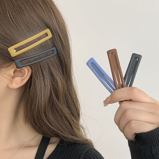 Temperament bb clip women's forehead bangs clip back of the head broken hair clip headband hair clip one-word clip 2025 new hair clip 4# black 6-piece set