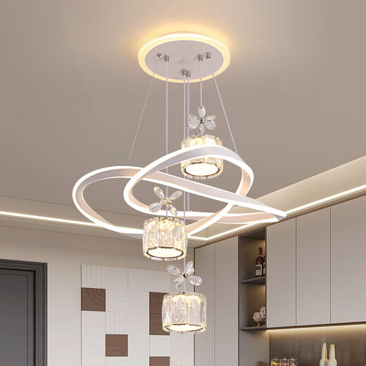 Restaurant Kronleuchter moderner einfacher Esszimmer Esstisch Lampe Bar Internet Promi Schlafzimmer Kronleuchter Verstellbares Neue Zhongshan Lampe 12099y Weiß 50 cm Durchmesser-Drei Farben ohne Stange