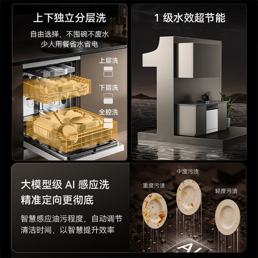 CASDON built-in dishwasher, independent, under-counter stove, ultra-narrow, household built-in dual-use, first-class water efficiency, 29 minutes, ultra-powerful cleaning, 18 sets + 3 F300, available in stock, water-saving ultra-fast washing, 18 sets + 3, F300-white