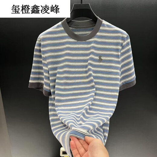 玺橙LOMY VICTOR欧洲站顶奢夏季新品T恤NZN1396玺橙 条纹 XL 【130-150斤】