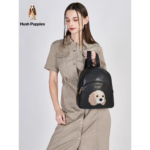 Hush Puppies women's bag new original cute niche backpack fashionable large capacity travel bag backpack women's official authentic brown