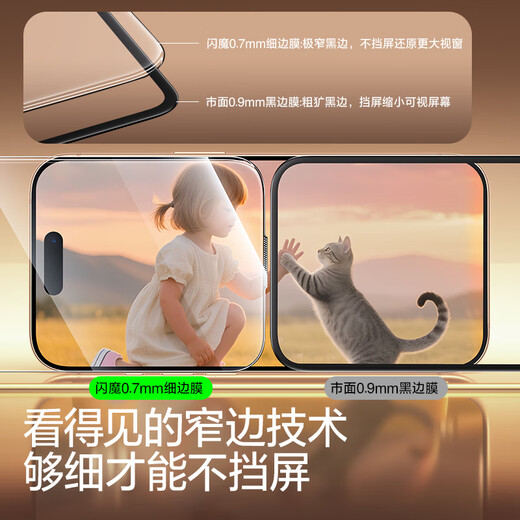 Flash magic suitable for Apple 16pro tempered film iphone16pro mobile phone film dustproof and anti-fall full screen coverage anti-fingerprint large window no white edge high definition dust-free warehouse 2 pieces