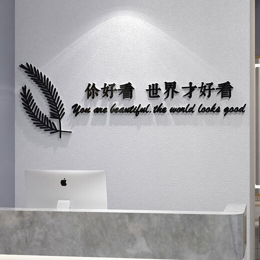 
Internet celebrities create a female clothing store atmosphere, decoration, background image, wall, cashier bar, manicure salon, hairdressing 13576 encounter custom black 8mm thick large