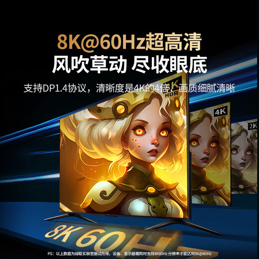 Greenlink Typ-C auf DP1.4 Adapter Projektionsbildschirm Konverterkabel 8K60Hz 4K240Hz geeignet für IPhone Macmini iPad Air Laptop 1 Meter einfach schwarz 8K60Hz DP1.4 DP