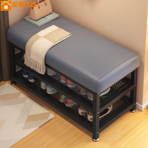 Jiahui's preferred shoe changing stool and shoe rack integrated home entry door creative light luxury shoe cabinet long shoe changing bench 80 gray seat cushion