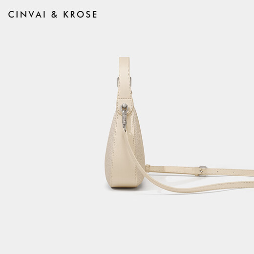 
CinvaiKrose official website small c/k bag women's bag 2025 new underarm handbag single shoulder crossbody bag handheld crescent bag cream white