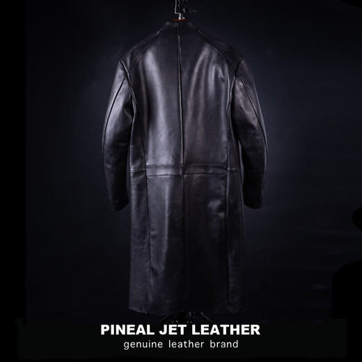 PJL New Long Men's Stand Collar Windbreaker Dark Empire Slim Sheepskin Windbreaker Black M (135Jin Jin is equal to less than 0.5kg)