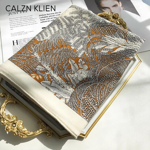 Calznklien mulberry silk scarf, women's wool shawl blanket, square scarf to keep warm, high-end birthday gift for mom and elders, tropical rainforest, high-end gift box, practical and heart-warming gift for girlfriend and wife
