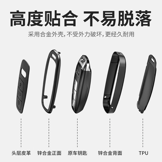 FHAO is suitable for Audi A4L key cover Q5L car A5/A6L/A3 bag A7/Q6/Q7/Q8 shell SQ5/A8/RS4 buckle TT