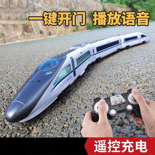 砚玺和谐号高铁玩具男孩六一儿童礼物电动遥控火车轨道复兴号动车模型 b遥控和谐号高铁火车 终身保修 共4块车身充电池+其他品