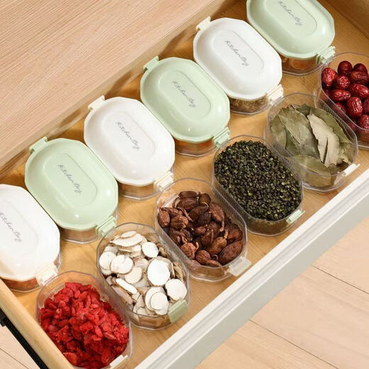 An Junsheng spice storage box kitchen seasoning box jar household pepper aniseed seasoning box moisture-proof sealed jar + thick single layer model - moisture-proof thickened spice box sealed separation without odor
