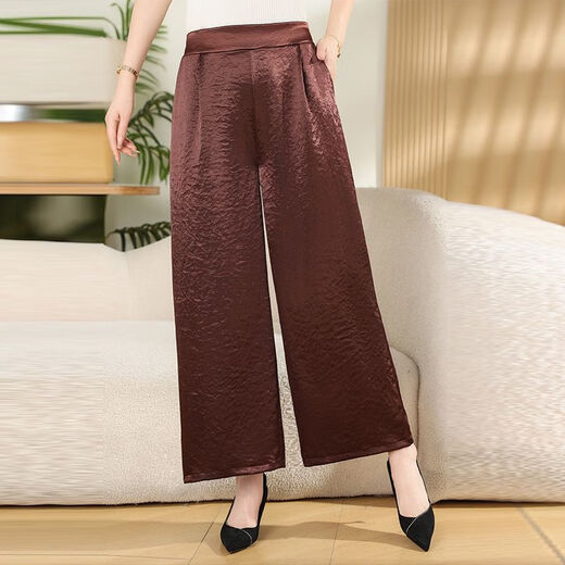 EBENB Summer Satin Satin High Asatile Высококачественный ледяной ледяной, ощущающий для похудения, удобные для кожи с высоким дышащим широкологнутым штаны Black-KML-9928 XL [90-110JIN [JIN равен 0,5 кг]]]