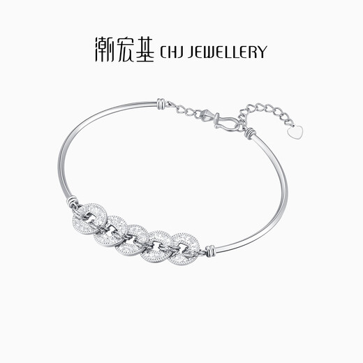 Chao Acer Platinum Bracelet Women's PT950 Bracelet Five Emperors Coin Crushed Ice Flash Gift Priced Labor Cost 980 Yuan 8.25g