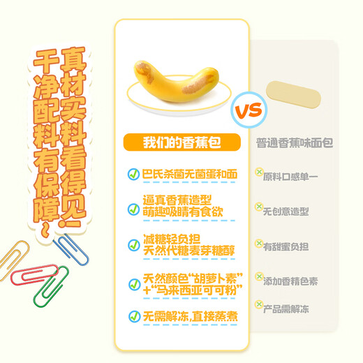 广州酒家利口福 香蕉包150g 6个  儿童早餐半成品 早茶点心 卡通包子 美食食品