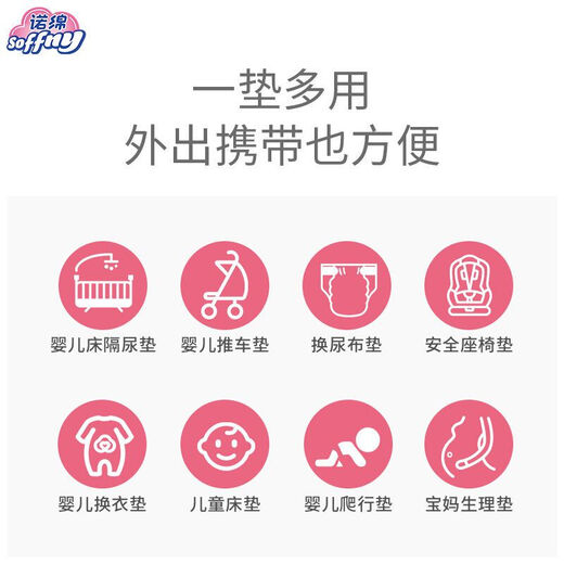 筏芯诺棉隔尿垫婴儿全棉可水洗防漏透气加厚婴幼儿护理垫吸水尿布 【两条】缤纷海洋+国宝联萌 50*70cm
