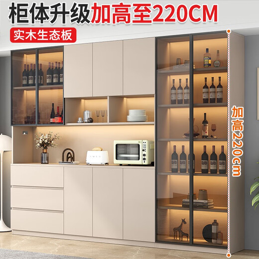 OUPAI WORK LOBE BACKET MUR CAPAGE INTÉGRÉE INTÉRÊT HOME SAUX ROOM Armoire de cuisine armoire à vin armoire de rangement de rangement Style 12200 * 40 * 220 Panneau écologique en bois massif (emballage 6 portes