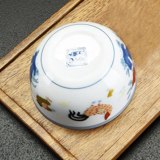 Chicken Crock Cup Daming Chenghua Doucai Antique Kung Fu Tea Cup Tea Set Ceramic Glaze Color Tea Cup Master Single Cup Large Chicken Crock Cup (Single Cup) 110ml