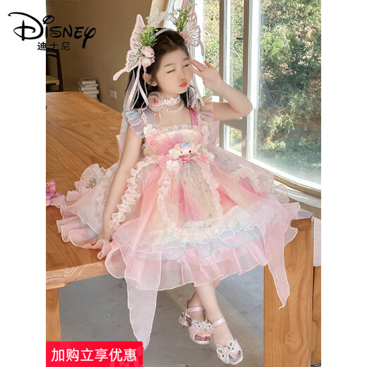 迪士尼（Disney）女童连衣裙夏装吊带礼服儿童生日美乐蒂公主裙女孩夏季洛丽塔裙子 送拖尾+JSGY6628美乐蒂洛丽塔彩 100 cm