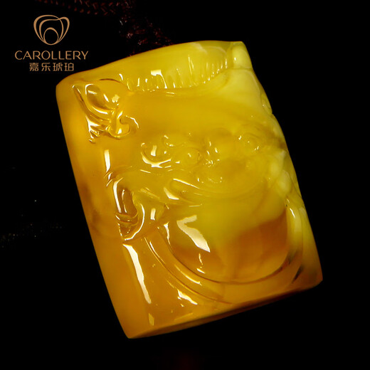 Carol auxiliary first title ring, beeswax pendant for men and women, gold twisted honey carving, natural amber pendant, unique gift