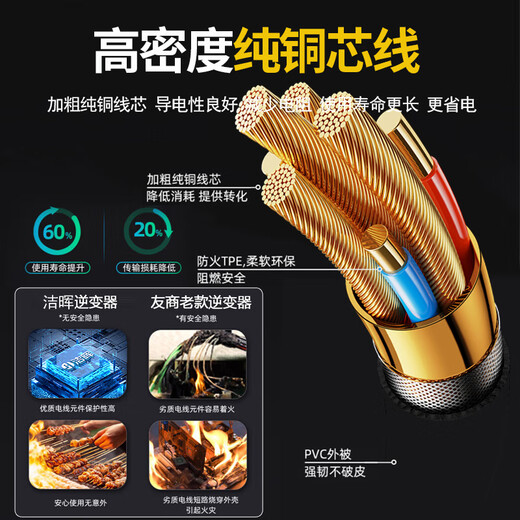 Jiehui inverter stall pure sine wave 48V60V72V to 220V battery electric tricycle with 7000w high power 72V to 220V-pure sine wave 3500W multi-functional battery power converter with high temperature resistance