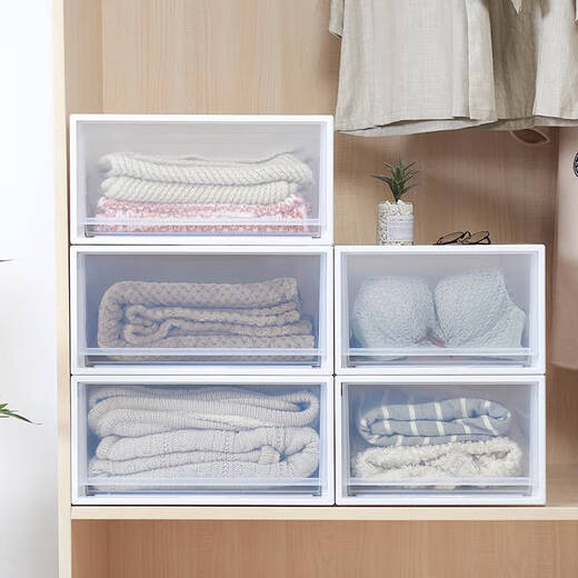 
MieHONE drawer shoe storage box clothes storage box plastic storage cabinet transparent storage box clothing sorting box shoe box 9227 depth 43.8 width 34 height 19 single independent installation cost-effective