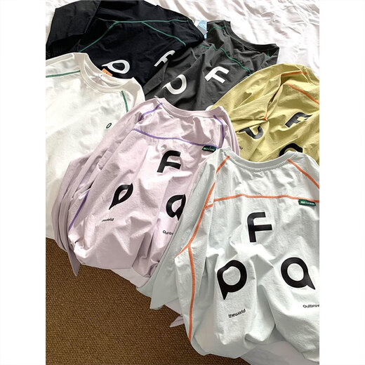 Lifeng Dopamine Outdoor Sports Quick-Drying Clothes Women's Autumn Cityboy Anti-scratch Cycling Clothes Retro Splicing Long Sleeve T-Shirt Milk Blue L