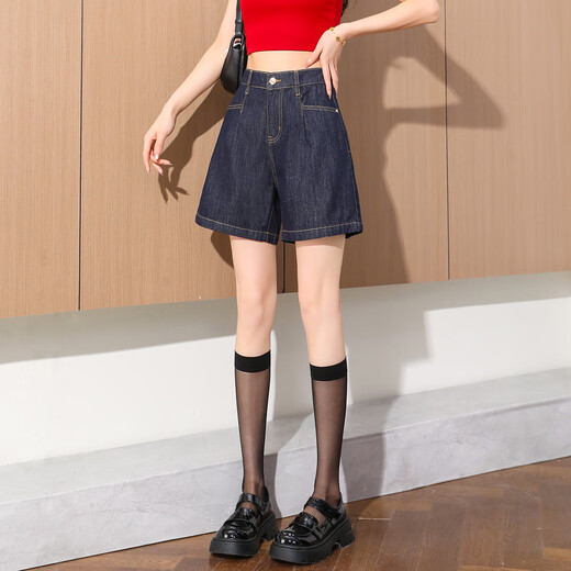 Tang Lion (Tonlion) 2025 Summer de estilo coreano para mujeres Versátiles de color sólido versátil pantalones de patas de cabeza directa para mujeres delgadas de mezclilla de línea brillante delgada