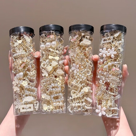 珍珠蝴蝶结抓夹女后脑勺半扎发发夹气质鲨鱼夹发卡小号夹子头饰 明媚2件