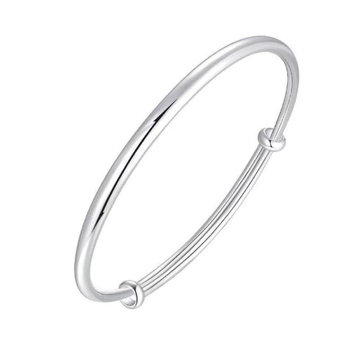 Hong Kong genuine Pt950 platinum bracelet for women 18k gold glossy solid bracelet fashion moissanite bracelet gift 28.8g platinum elegant glossy push-pull bracelet