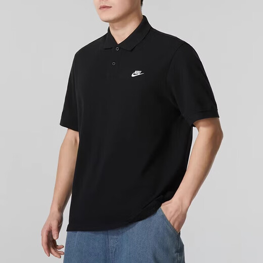 Nike (Nike) Футболка с короткими рукавами для Men 2025 Лето-новая мужская чистота хлопчатобумажного простота, простой лацкат, повседневная повседневная рубашка поло полумонта