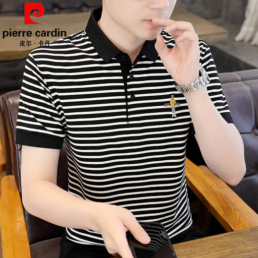 Pierre Cardin 2025 Nouveau t-shirt à manches courtes à manches courtes pour le collier de chemise pour hommes Polo T-shirt brodé à la mode à demi-manche Blanc 5012 [Turn Coll Colaire Colaire] M