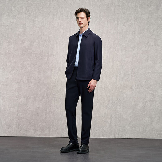 EMZ Ordos Wool and Mulberry Silk Jacket Top Men's Business Casual Commuting 25 Years New Style