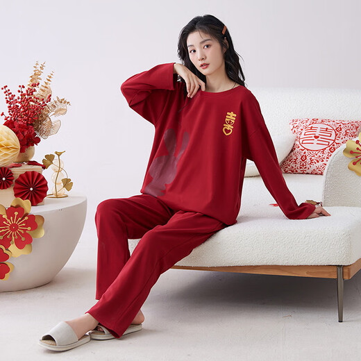 
Fenten pajamas for women in spring and autumn cotton long sleeves for women 2023 new suit for women in autumn artistic conception home clothing summer Z9227 women M