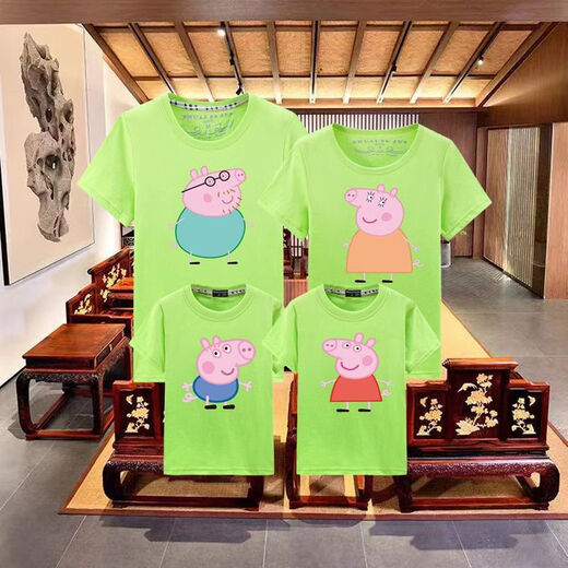 
Apocalypse Peppa Pig, parent-child clothing, family of three and four summer short-sleeved T-shirt, mother-daughter class suit, summer Peppa Pig, white [single-piece T-shirt] 90 George (height 80-95 cm)