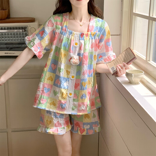 
Apocalypse 2025 pajamas for women in summer cloud cotton with chest pad short sleeve sweet love can be worn outside home clothing set 15265 Chef Dog Fixed Chef Pad M