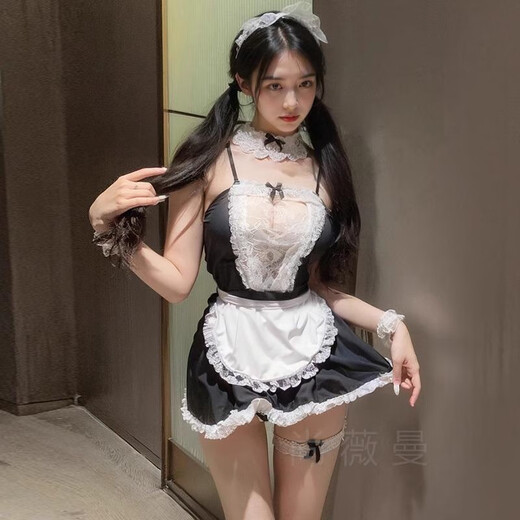 性感cos女仆睡衣女感大码蕾丝吊带睡裙薄款情侣情调趣味内衣 3件装送3双袜7911女仆+7027护士 均码建议80-125斤