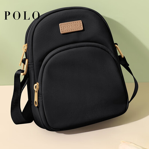 POLO斜挎包小包女挎包牛津布2025夏季新款轻便背包新款百搭手机包 杏色